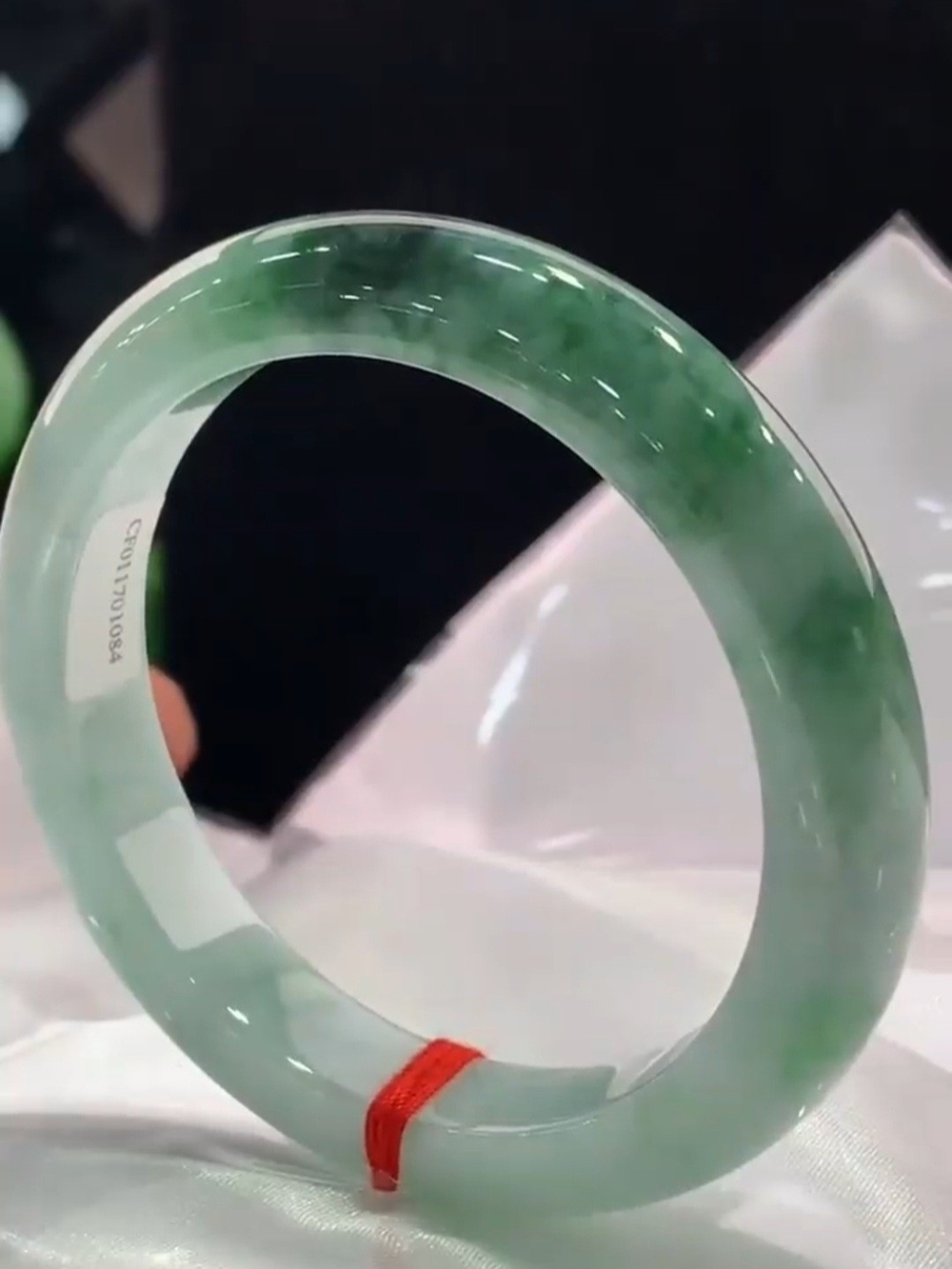 Genuine Myanmar Floating Flower Jade Bangle Tpye A Certified Size 55/56mm